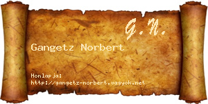 Gangetz Norbert névjegykártya